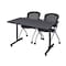 Kobe Rectangle Tables > Training Tables > Kobe Training Table & Chair Sets, 48 W, 30 L, 29 H, Grey MKTRCT4830GY23BK - alternate 1